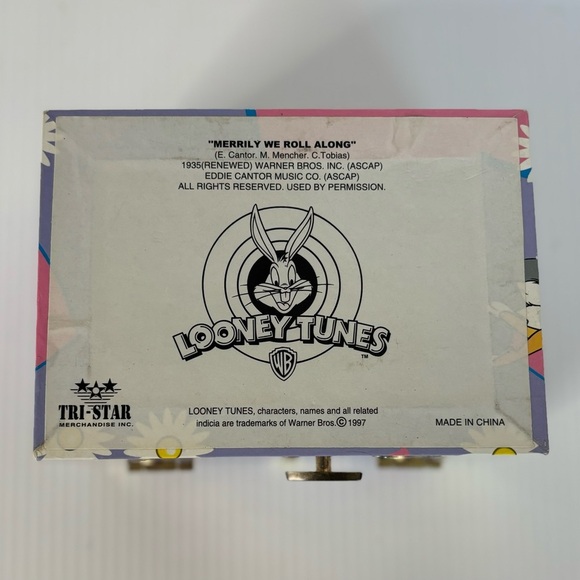 Bugs & Lola Musical Jewelry Box 1997 Renewed from WB 1935"Merrily We Roll Along" - Picture 6 of 14